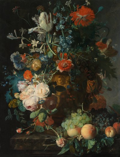 Stillleben mit Blumen und Früchten von Jan van Huysum